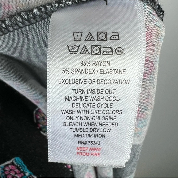 Artisan NY Wide Leg Lounge Pants Black Elephant Print Soft Sleepwear Women's XL - Picture 7 of 7